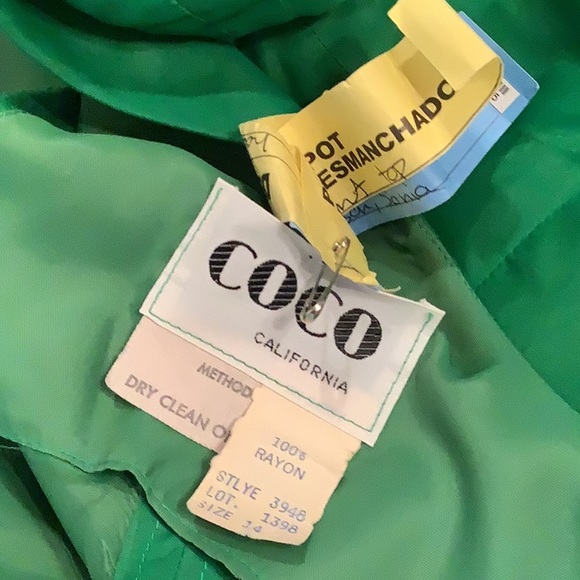 Coco of California Vintage Green Formal Ruffle Dress Sz 14 NWT! - Picture 11 of 11